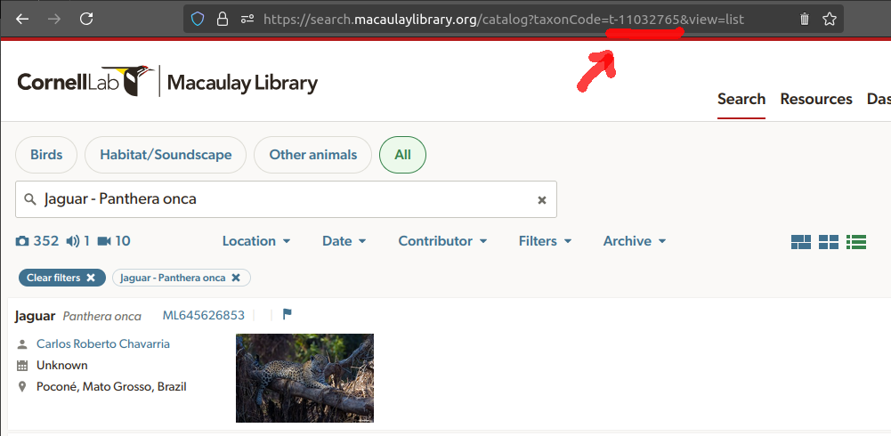 Macaulay library taxon code